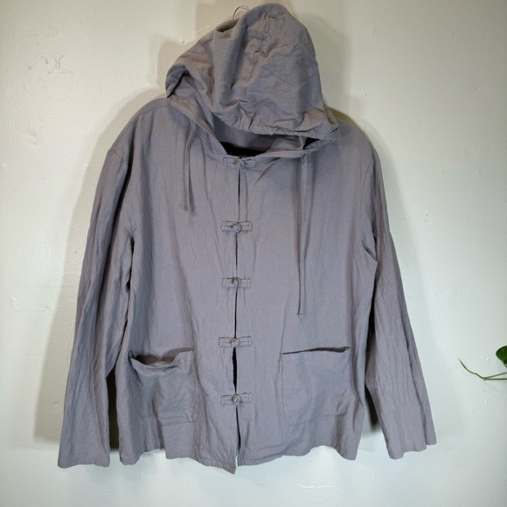 Incerun kimono hoodie jacket gray 100% cotton 2XL men women unisex adult large